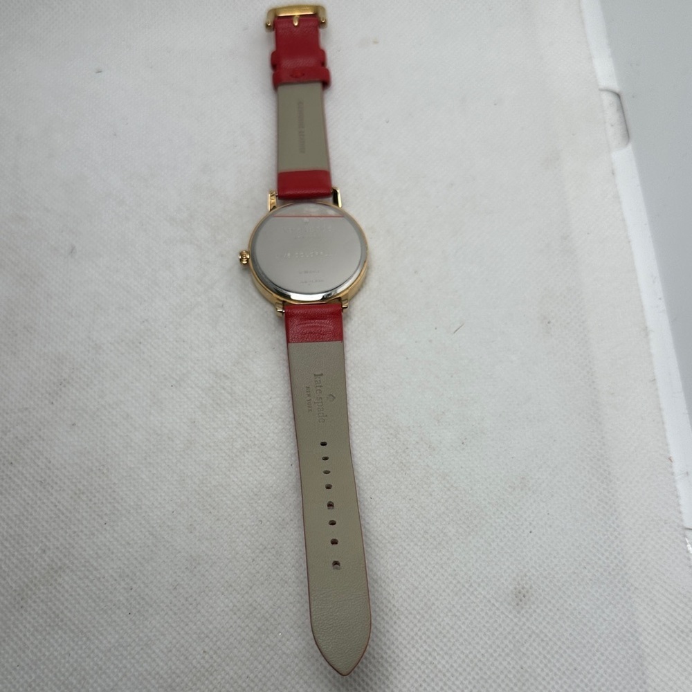 Kate Spade Red Chalkboard Metro Watch Rose Gold Red Leather 34mm - Picture 6 of 9